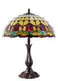 Large 17"  Red Tulip Style Leadlight Stained Glass Tiffany Table Lamp