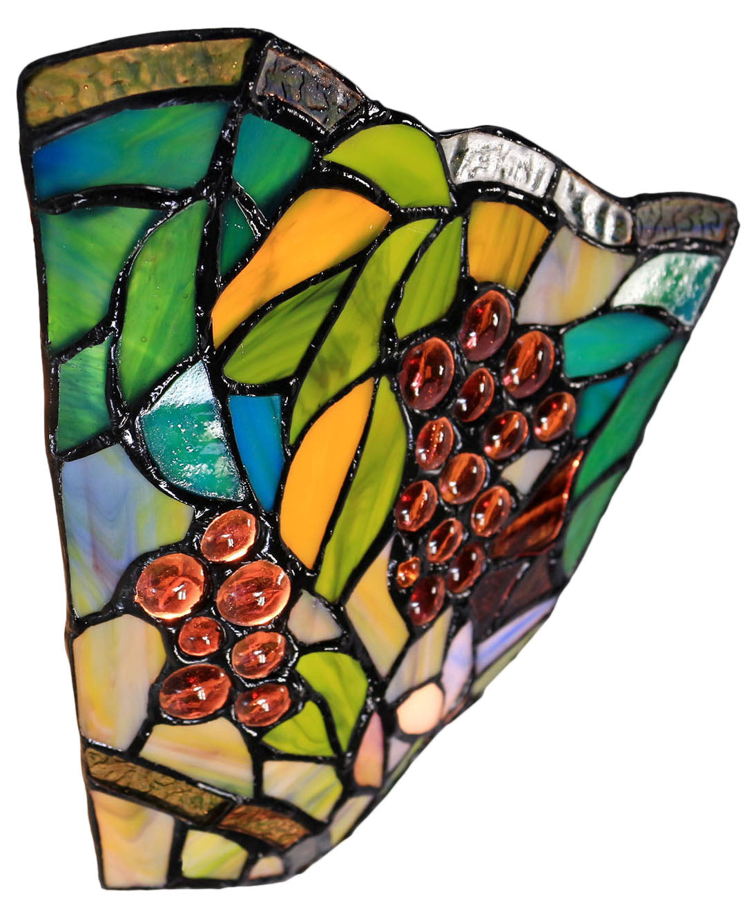 Grape Tiffany Style Stained Glass Wall Sconce