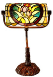 Purple Tulip Style Tiffany Banker Lamp