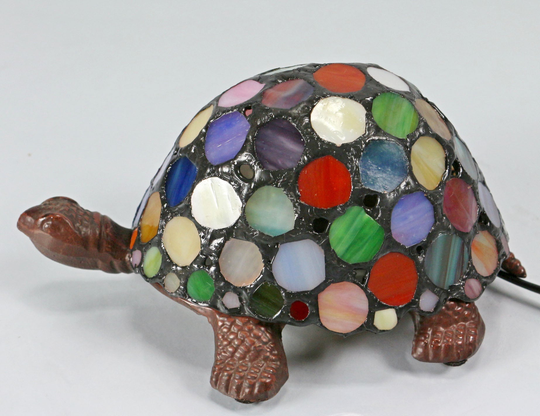 Rainbow Turtle Tiffany Leadlight Art Deco Stained Glass Accent Lamp