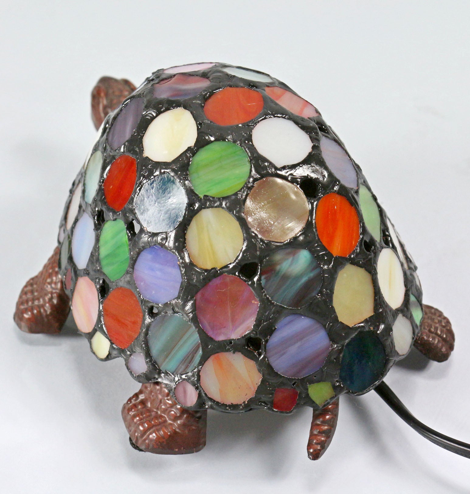 Turtle Lamp Rainbow Turtle Tiffany Leadlight Art Deco Stained Glass Accent Lamp ...