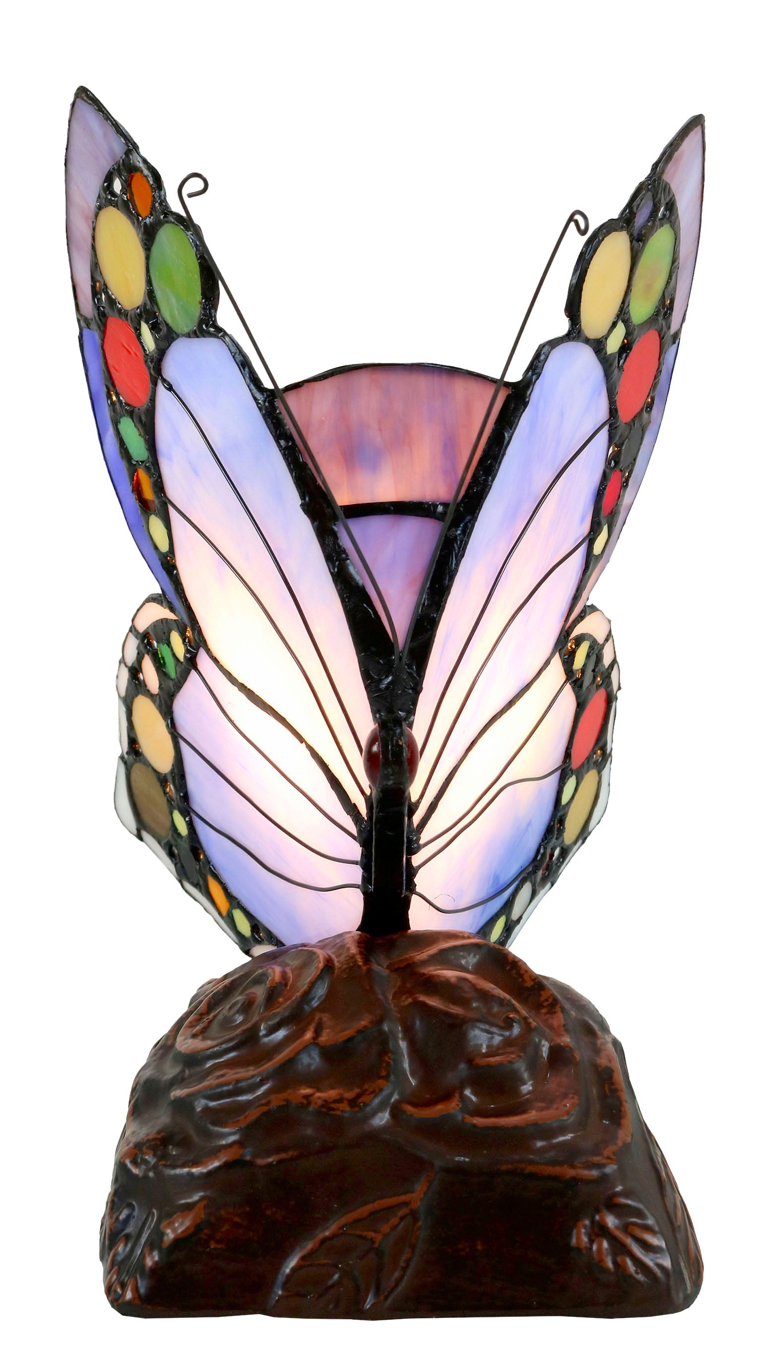 Elegant Blue Butterfly Tiffany Leadlight Stained Glass Art Deco Table ...