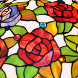 Large 16" Rose Style Stained Glass Tiffany Floor Lamp