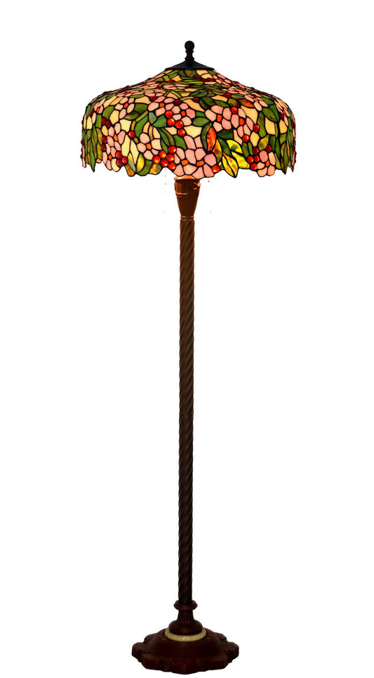 Gorgeous Huge 20" Apple Blossom Flower Tiffany Floor Lamp