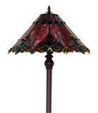 Large Jewel Carousel Red Stained Glass Tiffany Floor Lamp