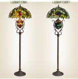 Huge 18" Grape leaves Vines Style Double lits Tiffany Floor Lamp