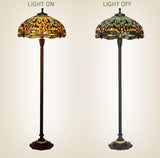 Traditional Huge 20" Dragonfly Flower Tiffany Floor Lamp