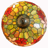 Large 16" Magnolia  Flower Stained Glass Tiffany Floor Lamp