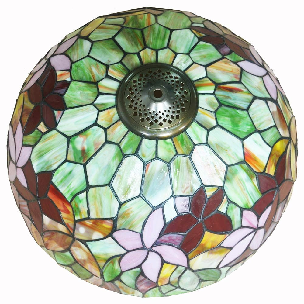 Large 16" Magnolia  Flower Stained Glass Tiffany Floor Lamp