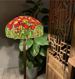 Gorgeous Huge 20" Red Rose Flower Tiffany Floor Lamp