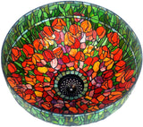 Gorgeous Huge 20" Red Rose Flower Tiffany Floor Lamp