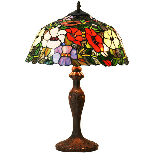 Large 16" Blooming Morning Glory Style Tiffany Table Lamp