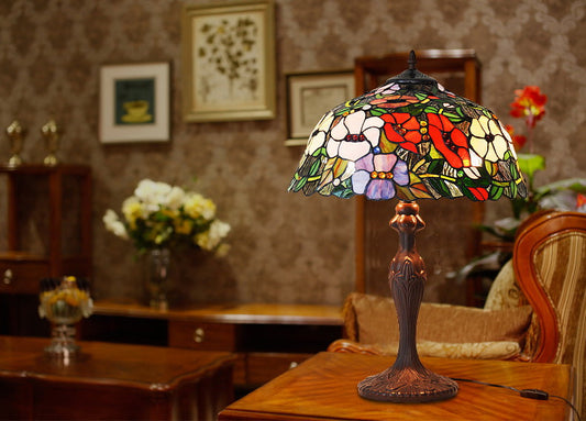 Large 16" Blooming Morning Glory Style Tiffany Table Lamp