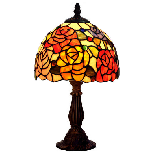 Stunning  8" Romantic Rose Style Tiffany Mini Table Lamp