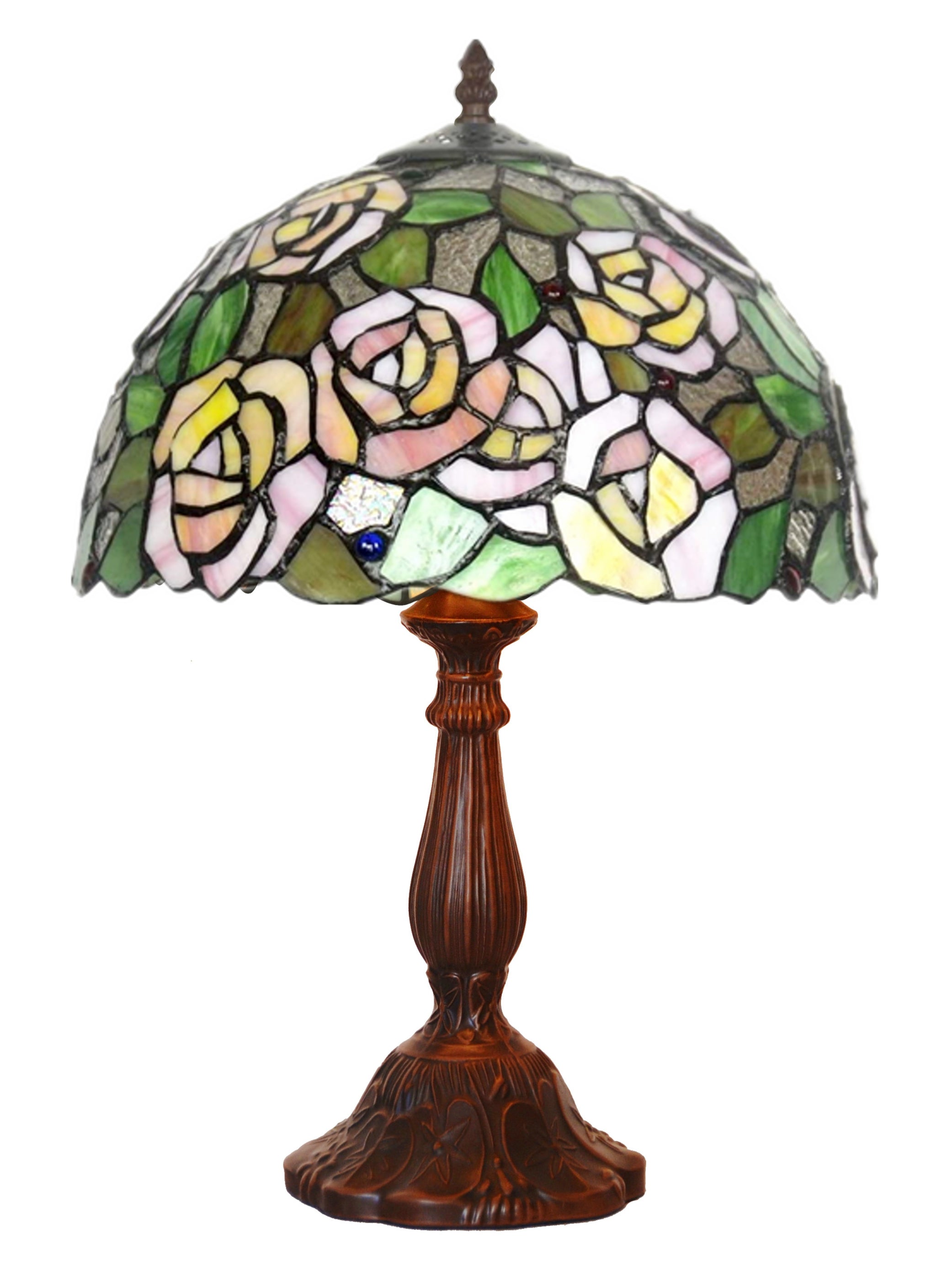 12" Pink Rose flower Style Tiffany Bedside Lamp – Tiffany Lamp New ...