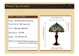 Large 16" Tulip Style Leadlight Stained Glass Tiffany Table Lamp