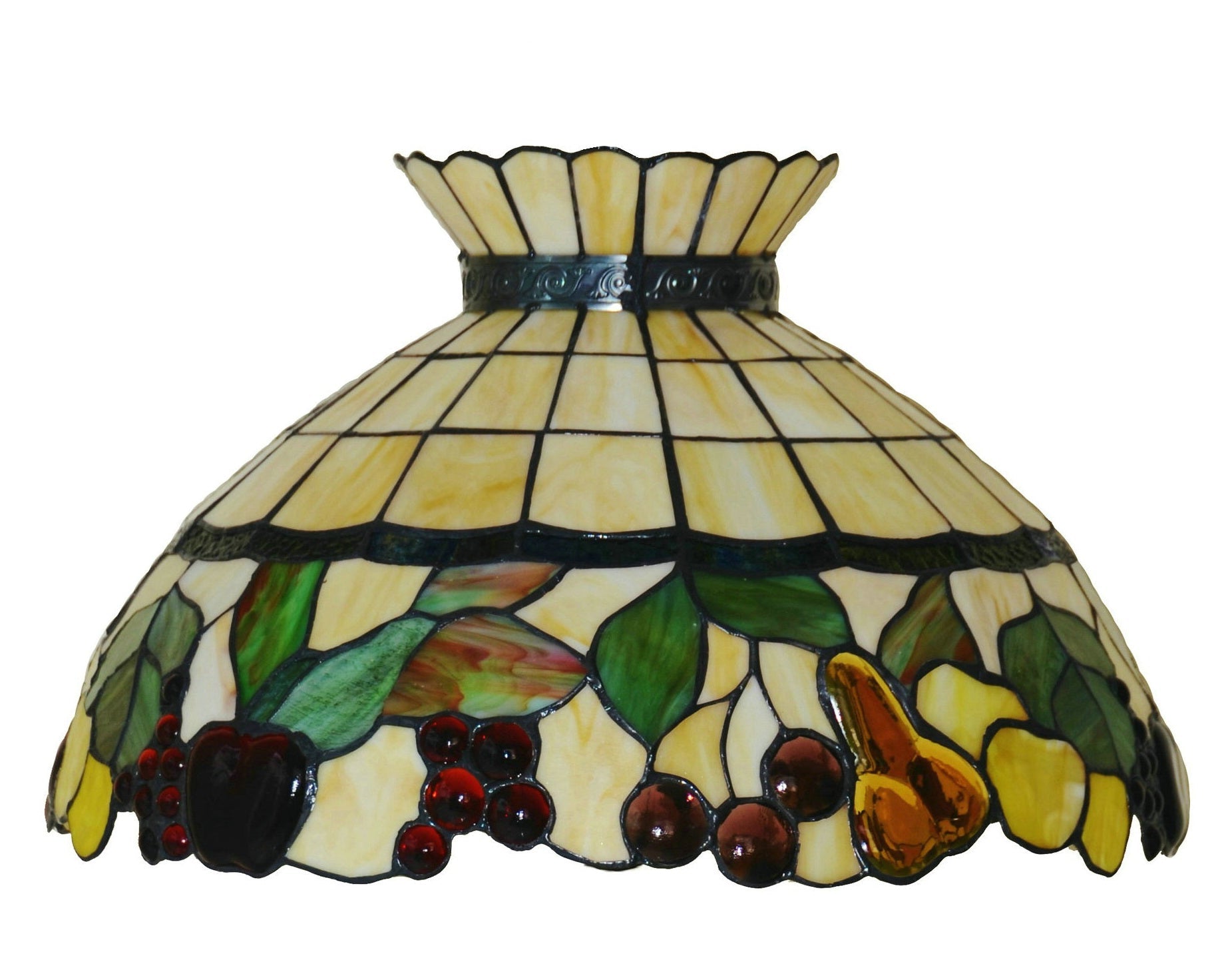 Huge 18" Vintage Fruit Crown Style Table Lamp Tiffany Stained Glass Table Lamps@ Limited Stock only