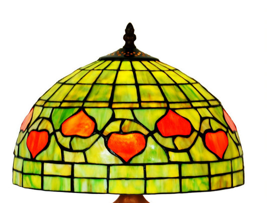 12" Tiffany Leadlight Stained Glass Bedside Lamp "The Glory of Wisteria"