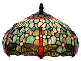 12"  Blue Dragonfly Style Tiffany Bedside Lamp