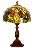 12" Amazing Grape Style Tiffany Bedside Lamp