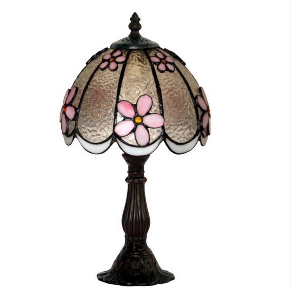 Amazing 8" Pink Daisy Style Tiffany Mini Table Lamp