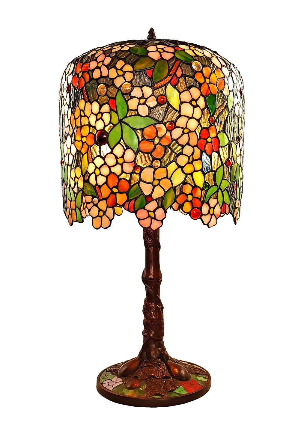 Limited Edition@Museum Quality  apple blossom Tiffany Stained Glass Table Lamp