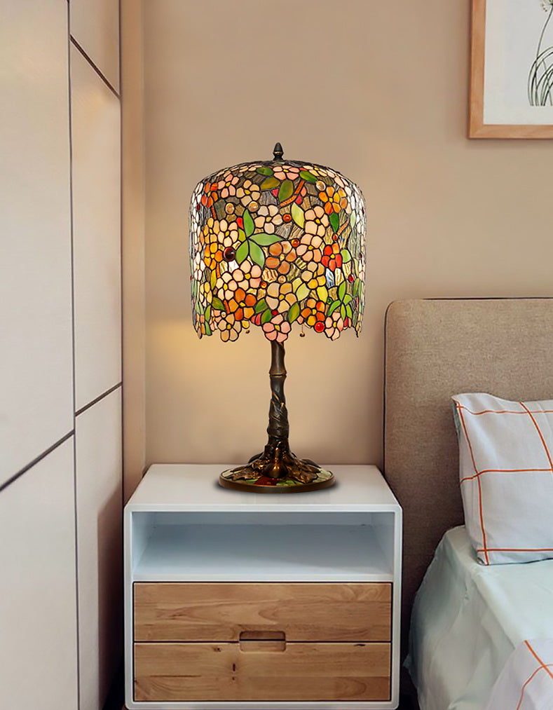 Limited Edition@Museum Quality  apple blossom Tiffany Stained Glass Table Lamp