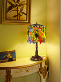 Limited Edition@Art Deco Grape Style Tiffany Stained Glass Table Lamp