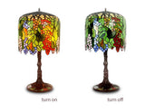 Limited Edition@Art Deco Grape Style Tiffany Stained Glass Table Lamp