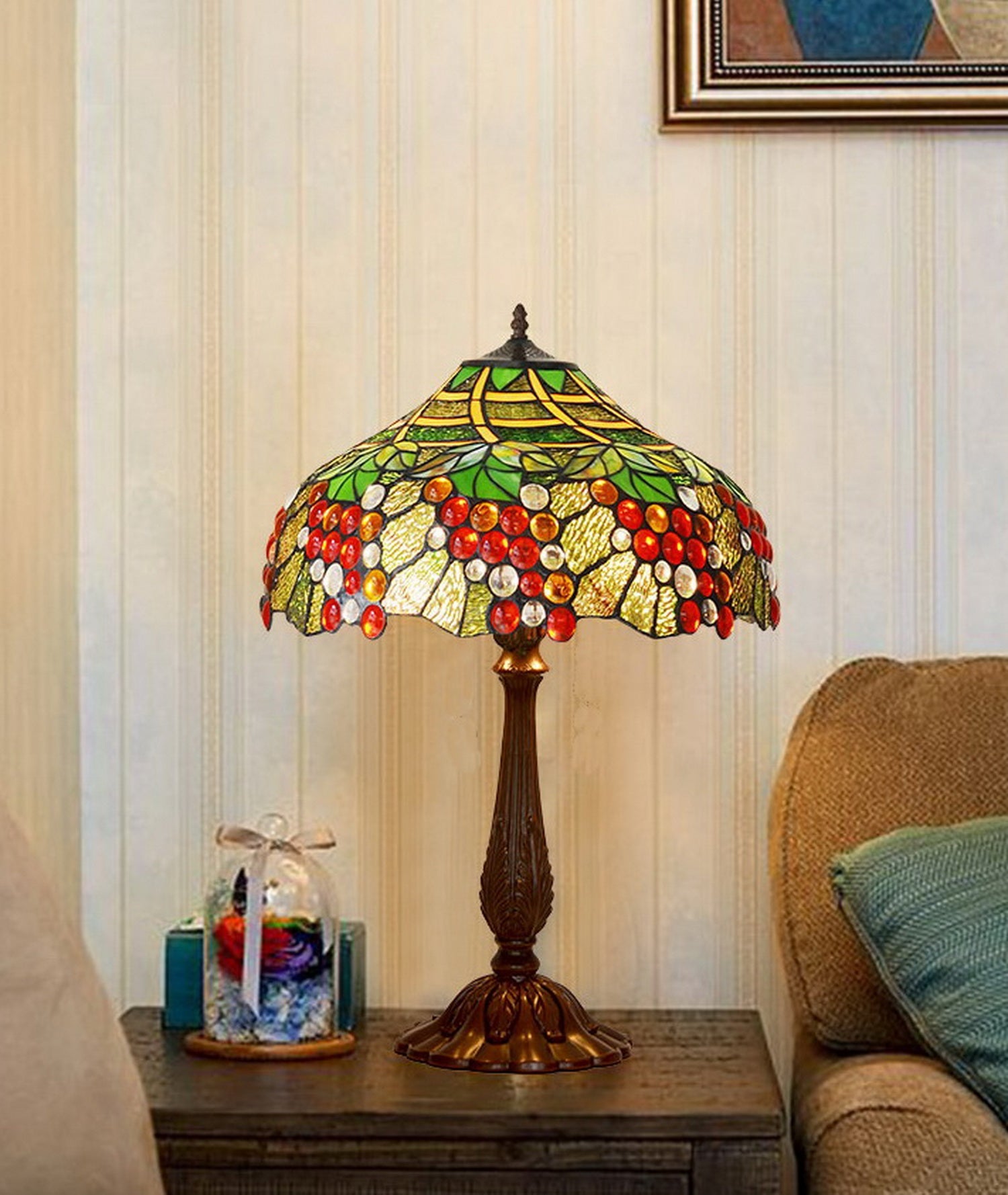 Limited Edition Fabulous 18" Grape Style Tiffany Table Lamp