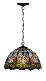 Tulip Style Tiffany Stained Glass Shade With Metal Chain hanging Lighting