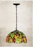 Large 16" Grape Style Stained Glass Cafe Tiffany Hanging Light