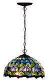 Large 16" Tulip Style Stained Glass Cafe Tiffany Hanging Light