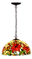 Large 16" Lily Style Stained Glass Cafe Tiffany Hanging Light