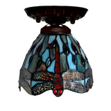 Small Dragonfly Blue Tiffany Style  downlight  Ceiling Lights