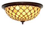 Large  3 lights Bead Tiffany Style  Flush Mount Ceiling Lights