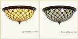 Large  3 lights Bead Tiffany Style  Flush Mount Ceiling Lights