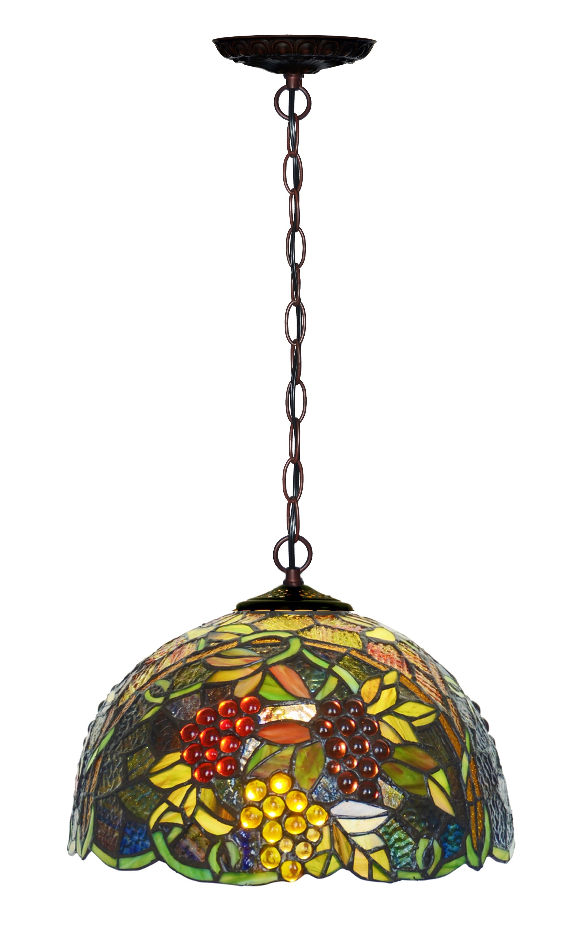 12” Traditional Grape Style Tiffany Hanging light