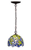 Small Blue Wisteria Style Tiffany Stained Glass Pendant Lights