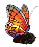 Red Butterfly  Tiffany Leadlight Stained Glass Art Deco Table Lamp