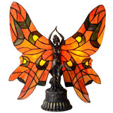 Red Fairy Angel Lady  Tiffany Stained Glass  Figurine Art Deco Lamp