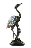 Vivid Bird Crane Tiffany Leadlight Art Deco Stained Glass Accent Lamp