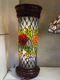 Art Deco Round Floral Style Roman Column Floor Lamp